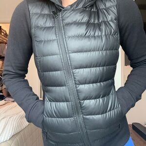 Black Puffer Vest with Hood